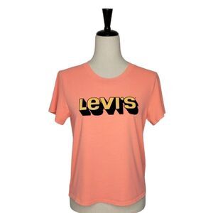 Levi's Bright Orange 100% Cotton Logo T-shirt Size S